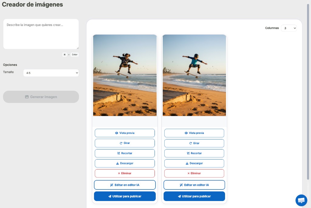 Creador de imágenes con IA de Wembii